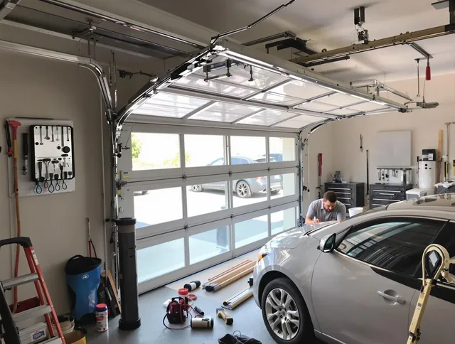 Garage door noise reduction service by Gastonia Garage Door Repair in Gastonia