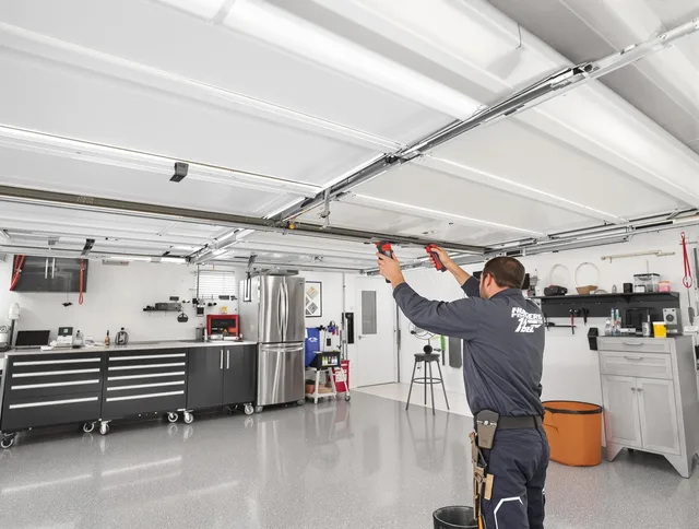 Overhead garage door repair service by Gastonia Garage Door Repair in Gastonia