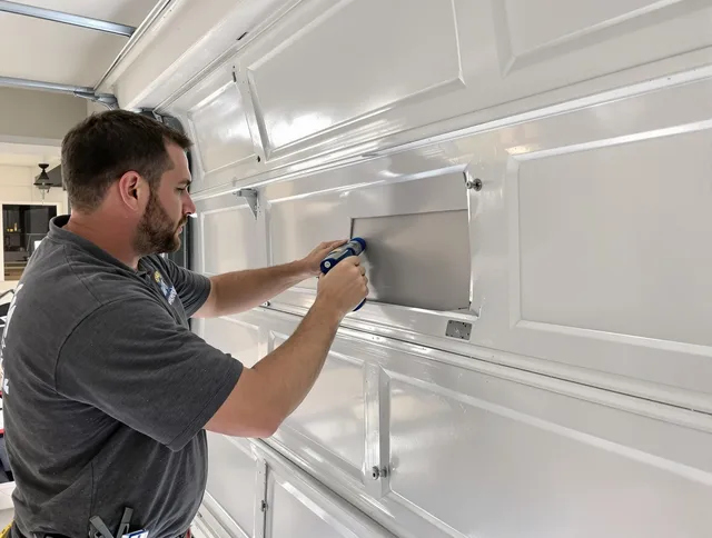 Garage door panel repair by Gastonia Garage Door Repair in Gastonia