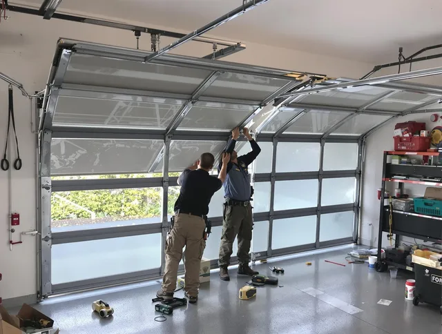 Gastonia Garage Door Repair expert performing precise panel replacement on Gastonia garage door