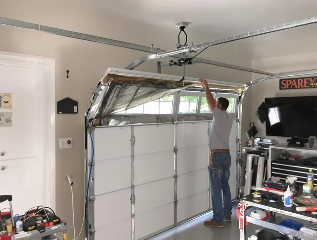 Garage door section replacement by Gastonia Garage Door Repair in Gastonia